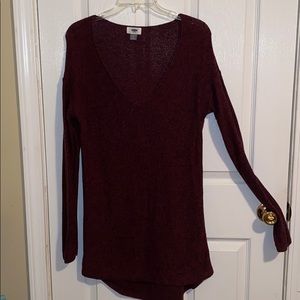 Old navy burgundy tunic sweater